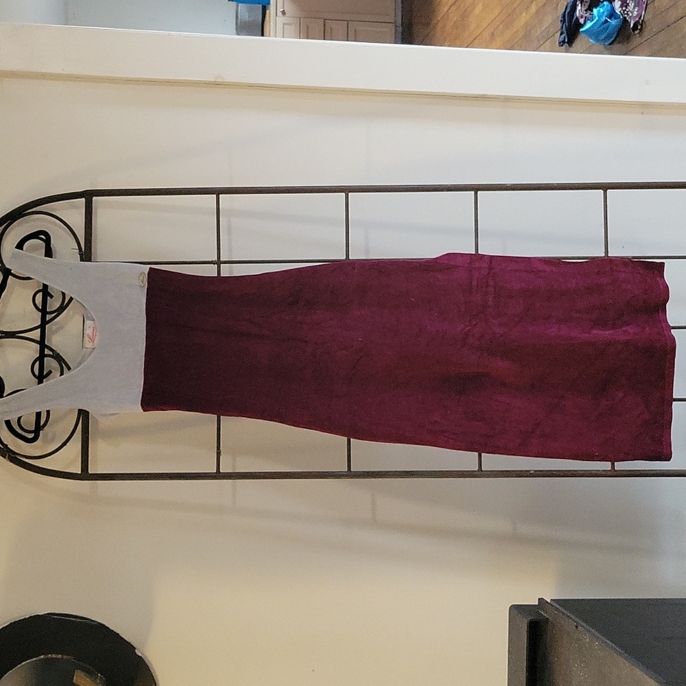 Luscious two tone maxi velour dress